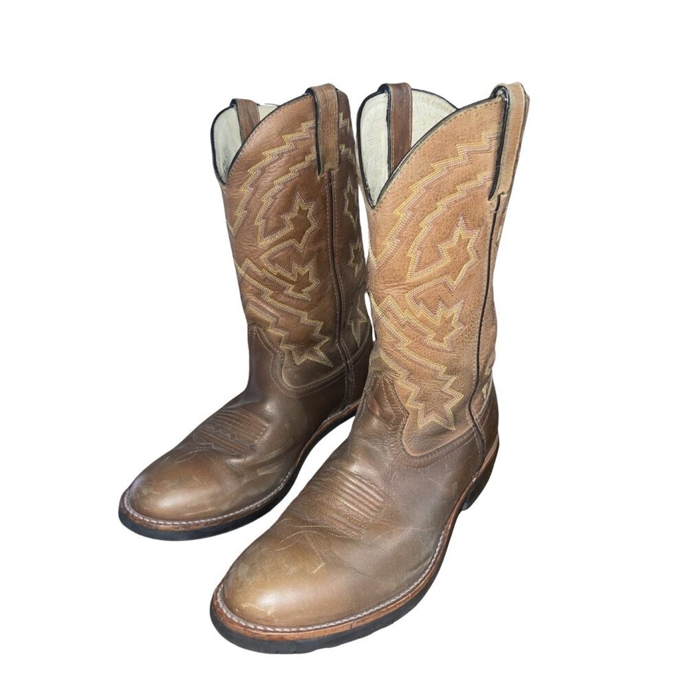 Durango Leather Western Cowboy Two Toned Boots Size 10 Rebel Rodeo Rancher